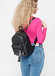 Маленький повсякденний стильний рюкзак жіночий для прогулянок, чорний, фото 10