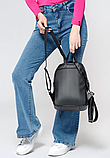 Маленький повсякденний стильний рюкзак жіночий для прогулянок, чорний, фото 9