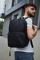 Рюкзак из экокожи с отделением для ноутбука, черный мужской городской кожаный портфель