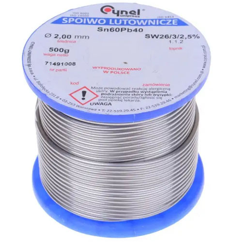 Припій 2мм Cynel Sn60Pb40-SW26, 500г