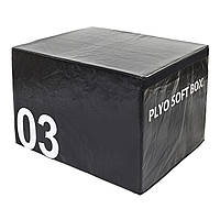 Бокс плиометрический мягкий Zelart SOFT PLYOMETRIC BOXES FI-5334-3 1шт 60см черный