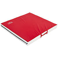 Мат спортивний PVC 1х1м х10см UR LV-1810 LEV (наповнювач-поролон, на блискавці, червоний-білий)