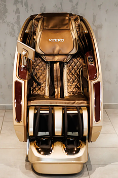 Масажне Крісло XZERO LX 99 Luxury Brown + Gold Багатофункціональне з різними видами масажу Польща