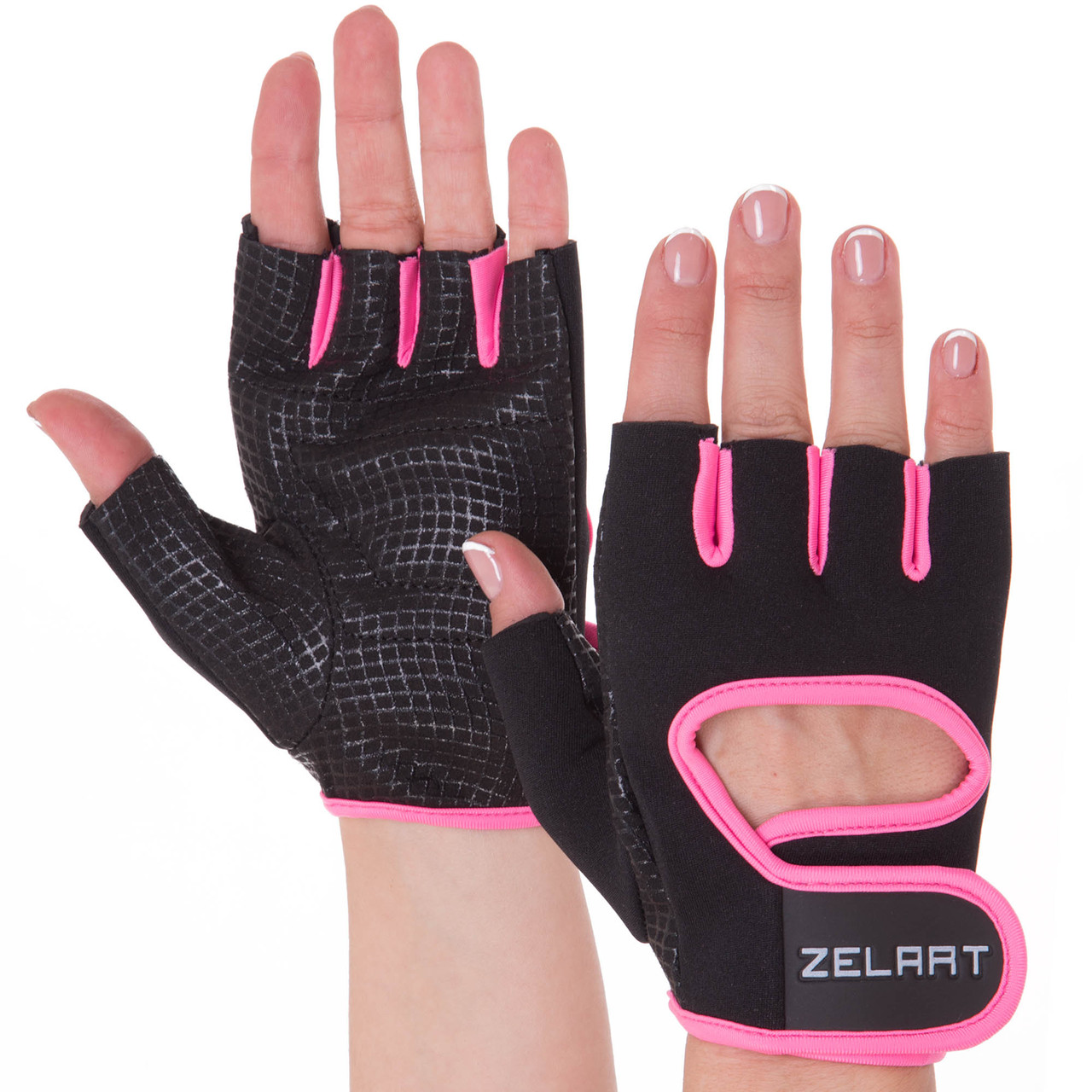 Рукавиці для фітнесу рукавички спортивні Zelart Fitness Gloves 3885 розмір XS Black-Pink, фото 1