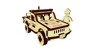 Деревяний конструктор  Поліцейська машина