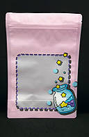Подарочный пакет розовый Банка для сладостей 16х22 см, пакет Zip с зип застежкой пищевой для заморозки