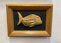 Картина керамическая, Картинка из глины, Картина декор, Картина декоративная Рыба
