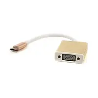 Переходник PowerPlant DV00DV4064 USB Type C (тато) - VGA (мама) White