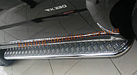 Боковые пороги труба c листом (алюминиевым) D42 на Kia Sportage 2010-15