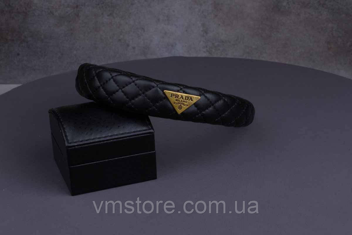 Розкішний обруч з екошкіри, об'ємні, стьобаний, з металевою фурнітурою, фото 1
