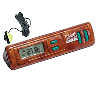 Автомобильный термометр с выносным датчиком, градусник, часы, King ВТ-7A