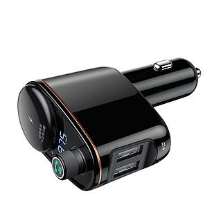 FM- Baseus Locomotive Wireless MP3 Vehicle Charger Black