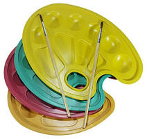 Палітра для малювання Атлас овальна пластикова мікс кольорів 17,5*23см