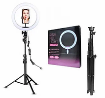 Круглая 26 см кольцевая светодиодная лед LED лампа QX-260 со штативом и регулировкой температуры с 1креплением