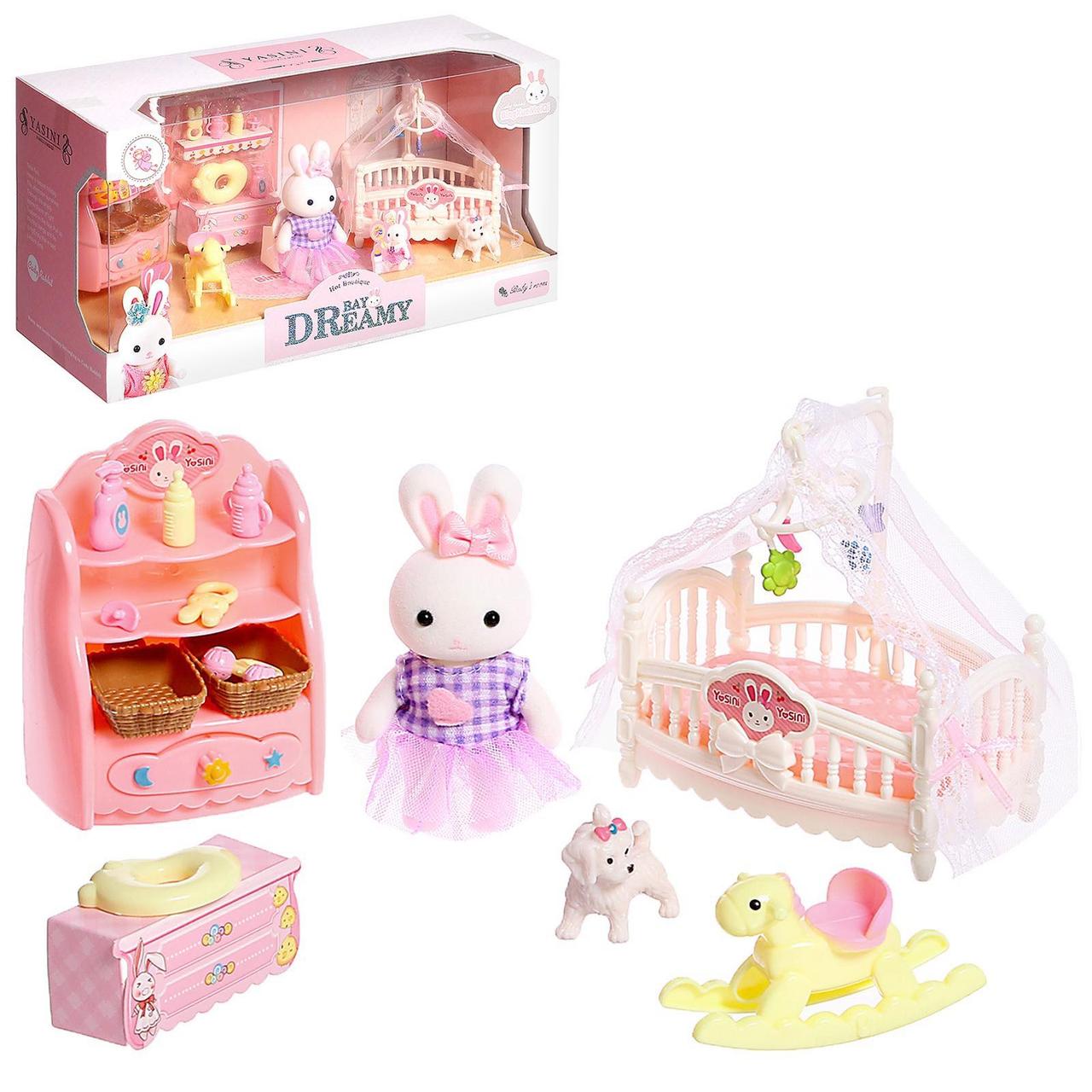 Набір меблів із фігуркою зайчика "Дитяча кімната" (аналог Sylvanian Families) арт. 6618, фото 1