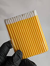Одноразові пензлики для макіяжу, аплікатор для губної помади, макробраші в пакеті (жовті), 50 шт.