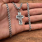 Срібний комплект прямий православний хрест та ланцюжок 925 проба, фото 3