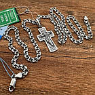 Срібний комплект прямий православний хрест та ланцюжок 925 проба, фото 4