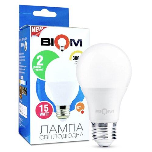 Світлодіодна лампа Biom BT-515 A65 15W E27 3000К матова