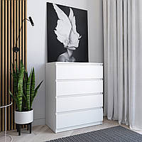 Комод тумба 100х80х40 см на 4 висувних ящики. Комод 800 мм з шухлядами для одягу ДСП Білий