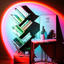Проекційний світильник Sunset Lamp RGB ефект заходу сонця з пультом на штативі атмосферна кольорова лампа, фото 5