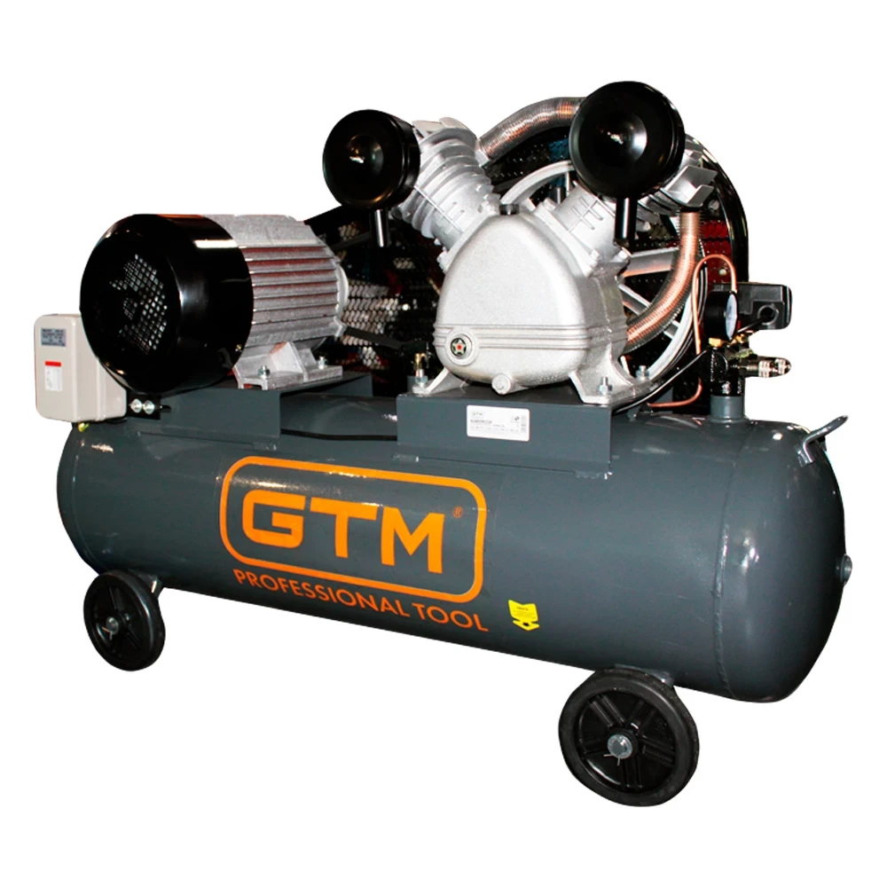 Поршневий повітряний компресор GTM KC2090A-120L 800/670л/хв 5,5кВт 10бар 380В 2 циліндри V-под.