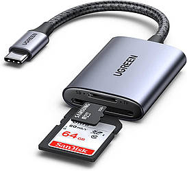Кардридер Ugreen USB C SD Card Reader для TF SD Micro SD SDXC SDHC MMC RS-MMC Micro SDXC UHS-I Card (CM401)