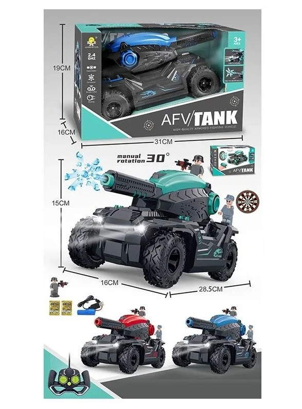 Танк на радіокеруванні 168-7 (18) 3 види, пульт керування 2,4 GHz, акум. 3,7 V, стріляє орбізами, 4WD, звук,