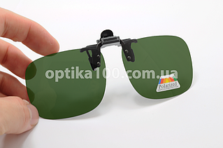Поляризаційна накладка на окуляри Полароїд (Polaroid) Зелена