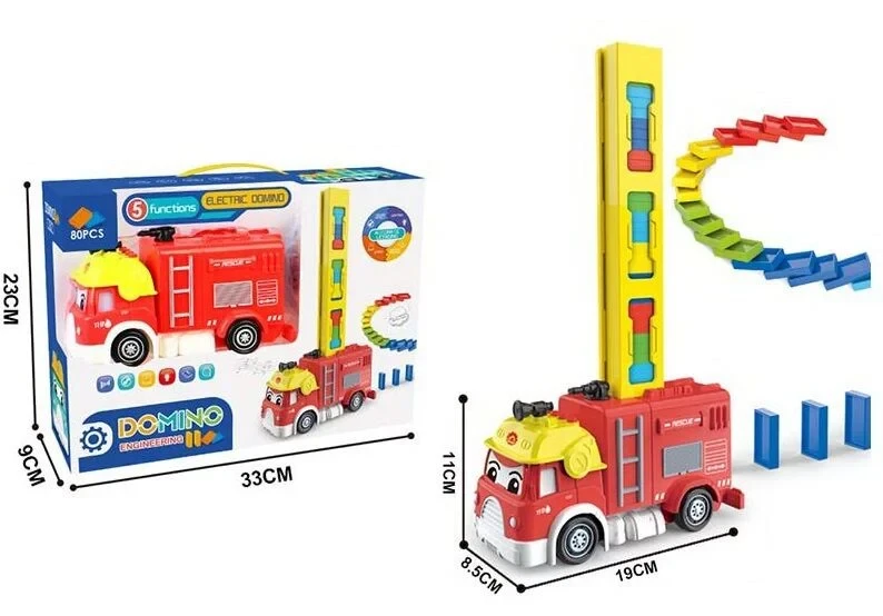Спецтехніка з доміно 367-1 А/2А/3А (24/2) "Domino Engineering”, світло, звук, автоматичне викладання цеглинок, 4 кнопки, на