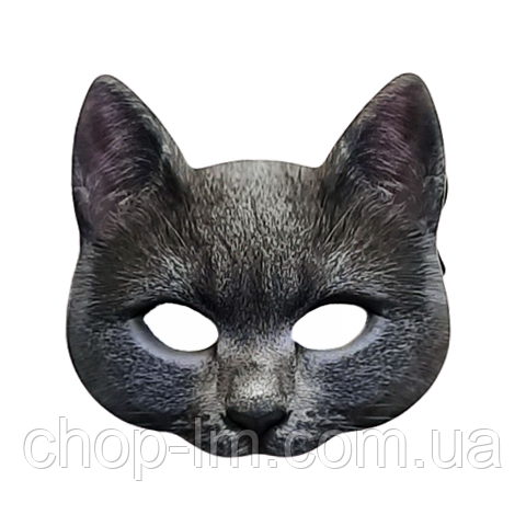 Маска кота, кіт сірий 3D