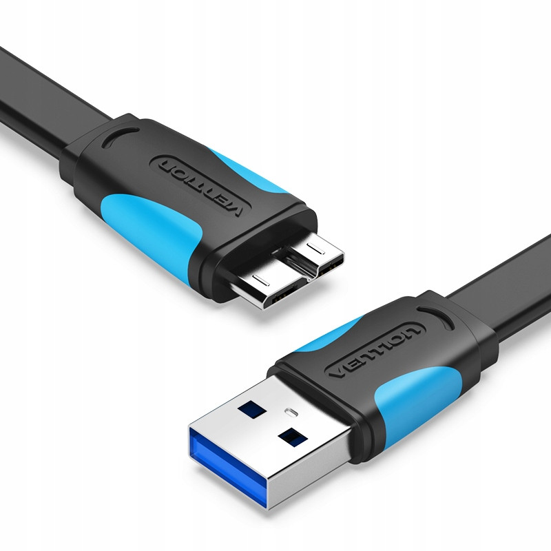 Дата кабель Vention USB 3.0 — Micro USB-B 10pin плоский 0.5 м Black (VAS-A12-B050)