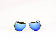 Окуляри сонцезахисні унісекс Ray Ban RB3025 Gold Blue Mirror