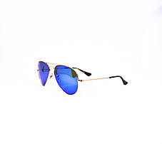 Окуляри сонцезахисні унісекс Ray Ban RB3025 Gold Blue Mirror, фото 2