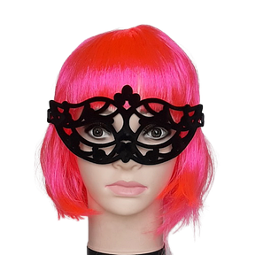 Маска велюрова чорна "Сова" ( жіноча карнавальна маска), фото 1