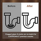 Форсунка для прочищення каналізації та труб N2002 (3+1 розмір 030 різьба 22 мм), фото 8