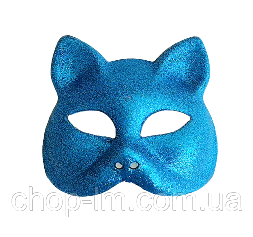 Маска "Кішка блискуча" (блакитна, карнавальна), фото 1