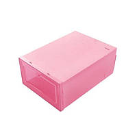 Складаний пластиковий органайзер контейнер для зберігання взуття. Рожевий