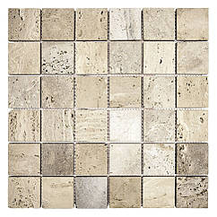 Мозаїка з травертину Матова МКР-3СН (47x47) Travertine Classic