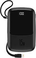 Портативна батарея Power Bank Baseus Q Power Digital Display 3A 10000mAh з IP-кабелем Black (PPQD-B01)