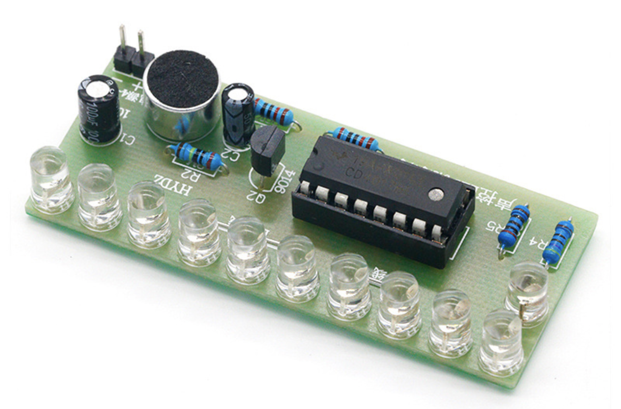 Набір для самостійного складання CD4017 - світлодіодний індикатор звуку DIY kit