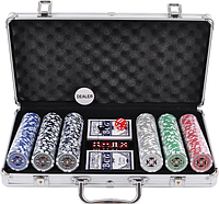 Покерний набір у кейсі 300 фішок з номіналом