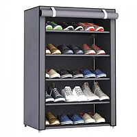 Стелаж тканинний для взуття 5 полиць сірий Combination Shoe Frame 60X30X90