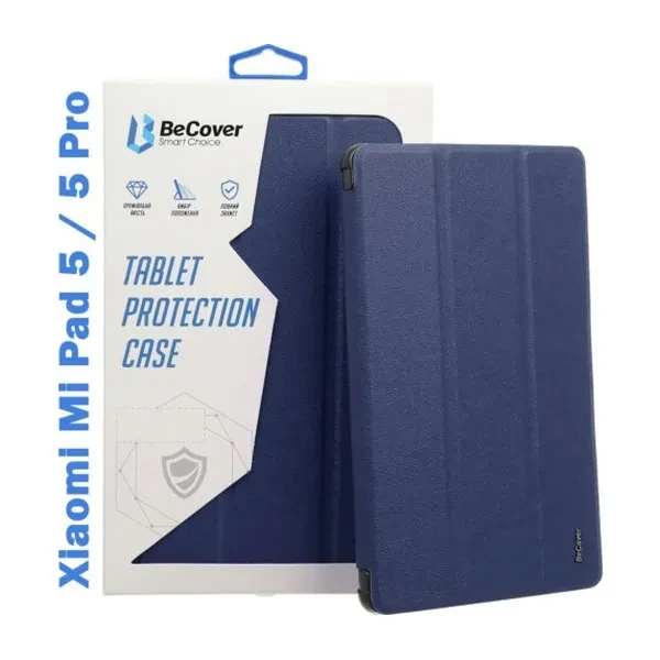 Чохол-книжка для планшета BeCover Soft Edge для Xiaomi Mi Pad 5/5 Pro Deep Blue з кріпленням для стилуса