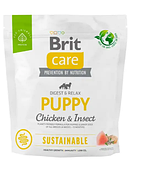 Корм для цуценят Brit Care Dog Sustainable Puppy з куркою й комахами 1 кг