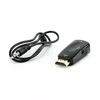 Переходник Cablexpert VGA (мама) - HDMI (тато) Black + кабель 3.5 mm mini Jack