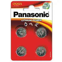 Батарейка Panasonic Litium Power CR-2025EL/4B, 3V, блистер 4шт