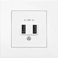 Розетка Panasonic Arkedia Slim WNTC02312WH-UAWhite USB 5В-2А