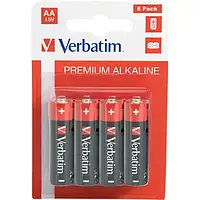Батарейка Verbatim AA bat Alkaline 4шт Premium (49503)