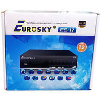 Т2 ресивер тюнер Es-17 ТМ Eurosky металлический корпус +IPTV+YouTube гар.12мес
